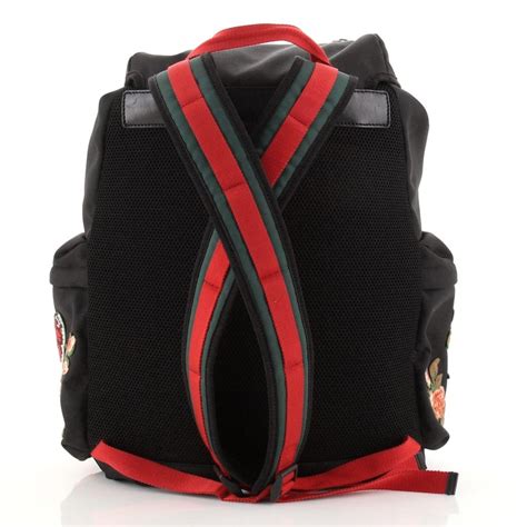 Gucci Techpack with Embroidery Black Techno Canvas 